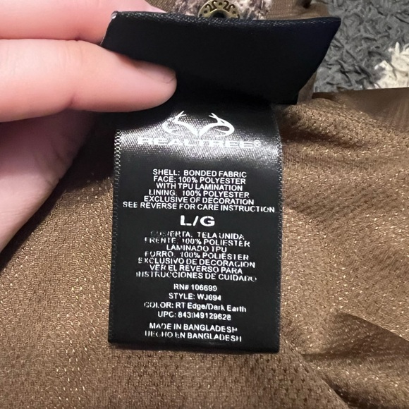 RealTree Scent Factor Camo Mens Large Full Zip Jacket - Picture 10 of 14